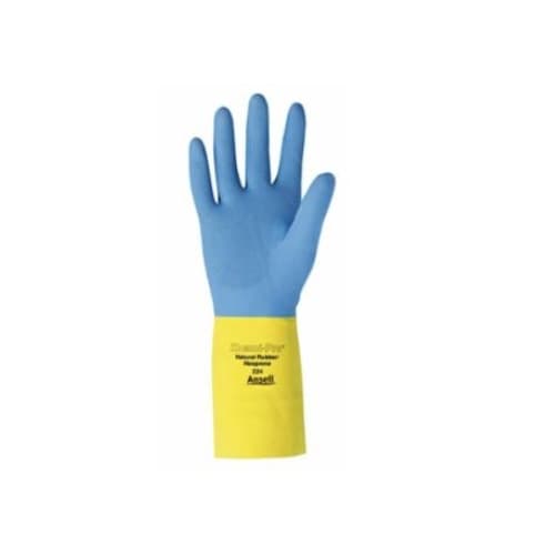 Ansell Chemi-Pro Unsupported Neoprene Gloves, Size 10, Yellow/Blue