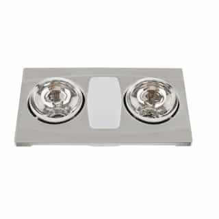 610W Bathroom Fan Heater w/ Light, 80 CFM, 5.1A, 120V, Satin Nickel