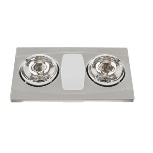 Aero Pure 610W Bathroom Fan Heater w/ Light, 80 CFM, 5.1A, 120V, Satin Nickel