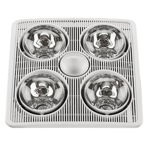 1160W Bathroom Exhaust Fan w/ Light, 4-Bulb, White, 90 CFM