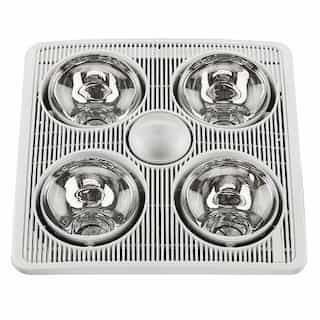 1160W Bathroom Exhaust Fan w/ Light, 4-Bulb, White, 90 CFM