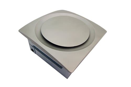 120 CFM Slim Fit Bathroom Fan w/ Humidity Sensor, Satin Nickel, 0.7 Sones