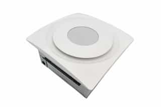 33W Slim Fit Bathroom Ceiling & Wall Fan w/Light, Low Profile, 120 CFM, White
