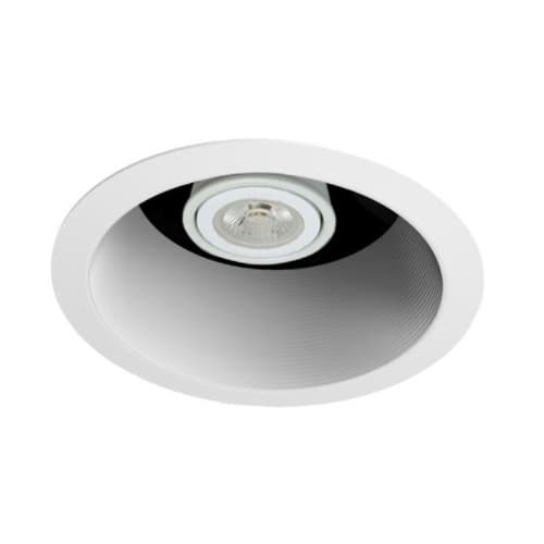 20W Bathroom Fan w/ Recessed LED Light, Round Trim, 80 CFM, White