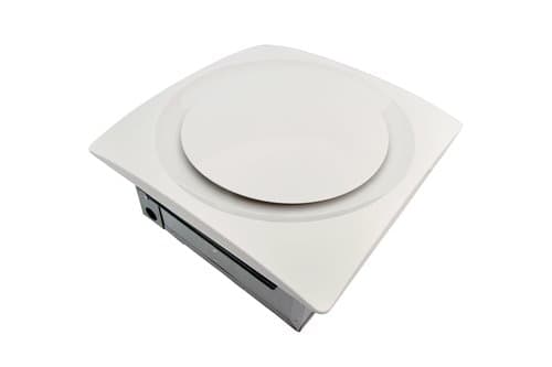 11W Low Profile Bathroom Fan, Adjustable-Speed, 80-140 CFM, White