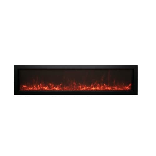 55-in Extra Slim Electric Fireplace w/ Black Steel Surround
