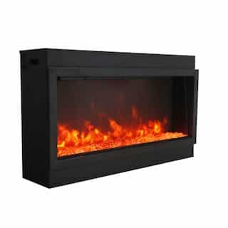 40-in Panorama Deep Full View Fireplace w/ Black Steel Surround
