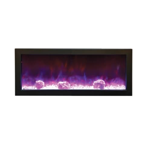 40-in Panorama Slim Full View Fireplace w/ Black Steel Surround