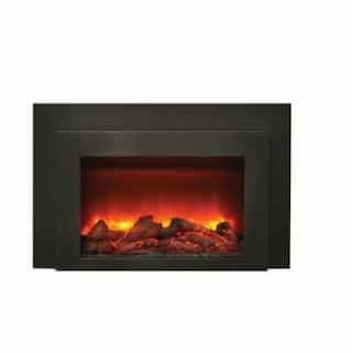 Amantii 30-in Electric Fireplace Insert w/ Black Steel Surround & Overlay