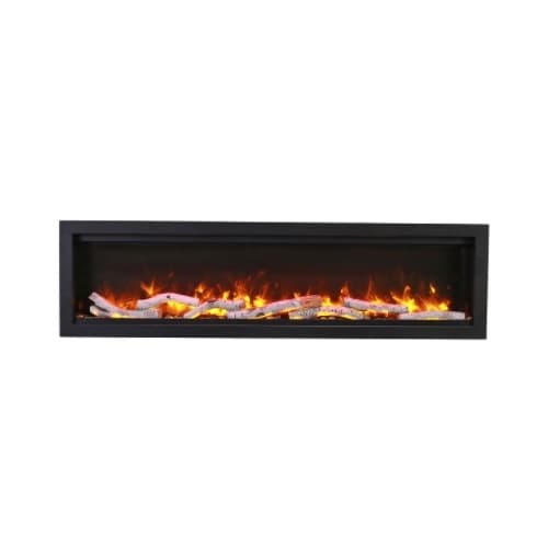 100-in Clean Face Electric Fireplace w/ Black Steel Surround