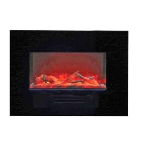 26-in Electric Fireplace w/ Glass Surround & Log Set