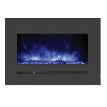 48-in Electric Fireplace w/ Steel Surround & Glass Media
