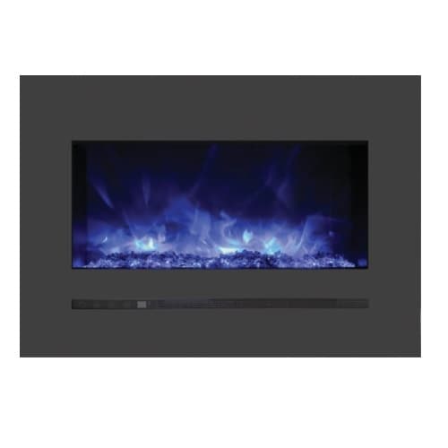 88-in Electric Fireplace w/ Steel Surround & Glass Media