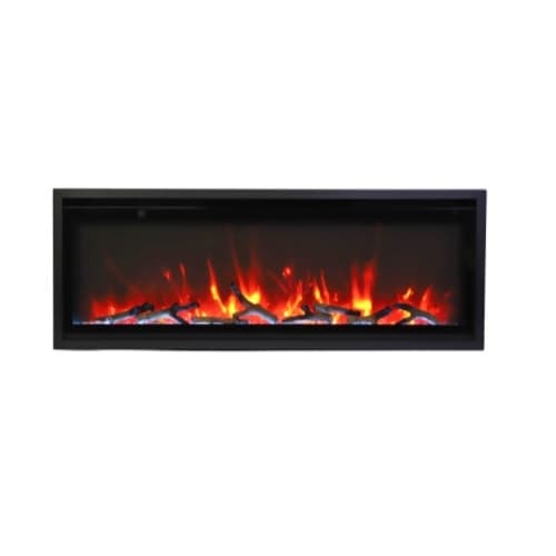 55-in Extra Slim Clean Face Electric Fireplace w/ Black Steel Surround