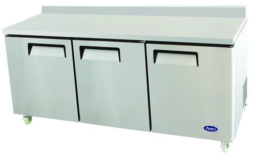 72'' Stainless Steel Three Door Work Top Refrigerator