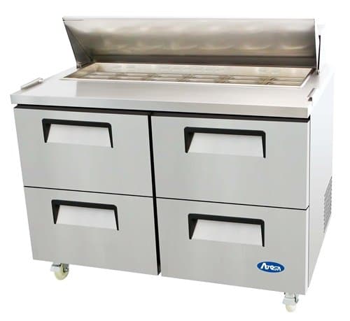 48'' Stainless Steel Two-Drawer Sandwich Prep. Table 