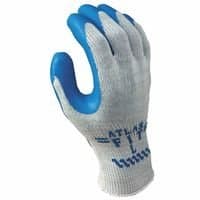 Rubber Coated Disposable Gloves, Large, Gray/Blue