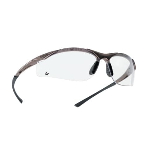 Bolle Safety Contour Series Safety Glasses, Black w/ Clear Lens