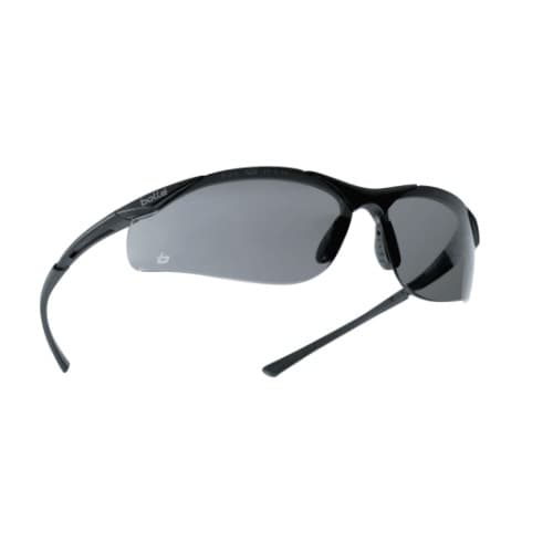 Bolle Safety Contour Series Safety Glasses, Black w/ Smoke Lens