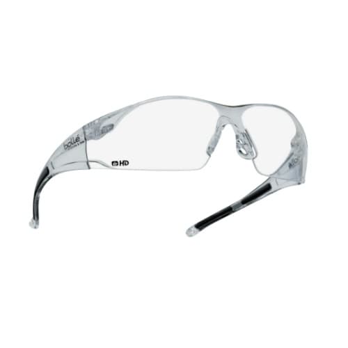 Bolle Safety Rush Series Safety Glasses, HD, Clear Frame & Lens