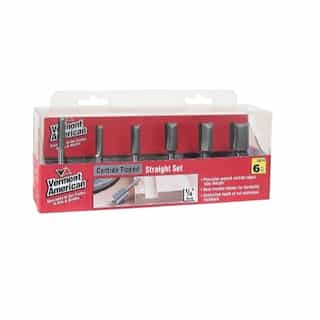 Vermont American 6 pc. Straight Router Bit Set, Carbide Tipped, 1/4-in Shank