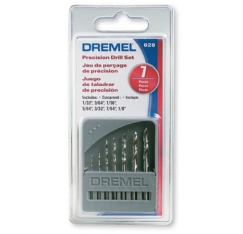 Dremel 628-01 Precision Drill Bit Set, 7 Piece