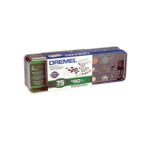Dremel Accessory Tin Can Kit for Rotary Tool, 75 Piece