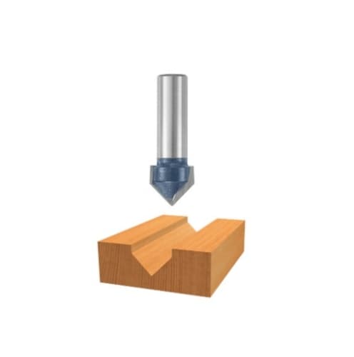 90 Degree x 5/8-in V-Groove Bit, Carbide Tipped