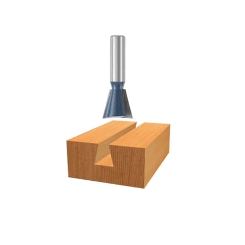 14 Degree x 1/2-in Dovetail Bit, Carbide Tipped, 1/4-in Shank