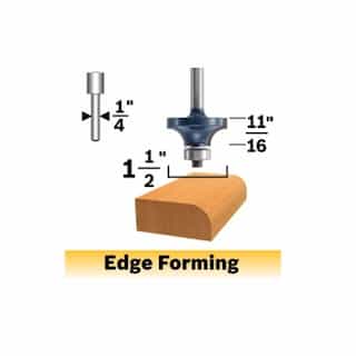 1/2-in x 11/16-in Roundover Router Bit, Carbide Tipped, 1-Flute