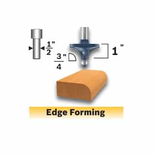 3/4-in x 1-in Roundover Router Bit, Carbide Tipped, 2-Flute