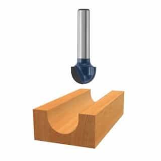 3/16-in x 3/8-in Core Box Router Bit, Carbide Tipped, 2-Flute