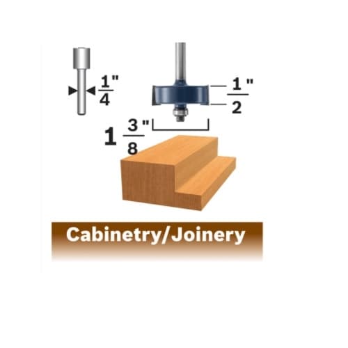 1/2-in x 1/2-in Rabbeting Router Bit, Carbide Tipped, 1-Flute, 1/2-Dia