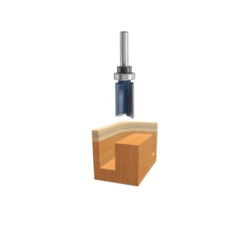 Bosch 5/8-in x 1-in Top Bearing Straight Bit, Carbide Tipped, 2-Flute