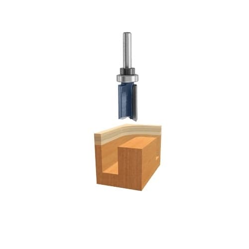 Bosch 3/4-in x 1-in Top Bearing Straight Bit, Carbide Tipped, 2-Flute