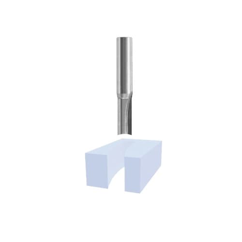 Bosch 1/4-in x 1-in Plastic Cutting Straight Bit, Solid Carbide, 2-Flute
