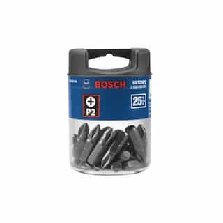 Bosch 1-in Phillips P2 Insert Bits, 25 Pack