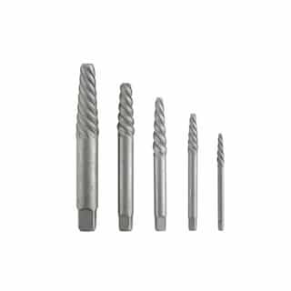 Screw Extractor, Spiral Flute, High-Carbon Steel, 5 pc