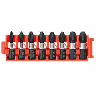 Bosch 8 pc. 1-in Impact Tough Insert Bits w/ Clip, Phillips Variety