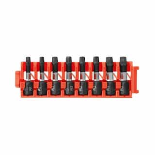 8 pc. 1-in Impact Tough Insert Bits w/ Clip, Square Variety