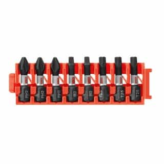 8 pc. 1-in Impact Tough Insert Bits w/ Clip, Variety
