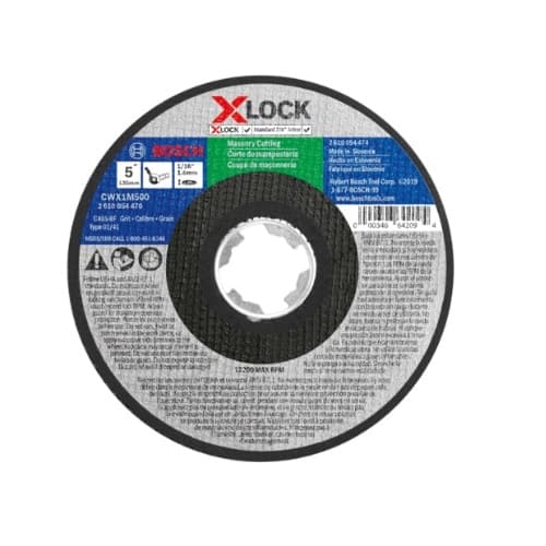 5-in X-LOCK Abrasive Wheel, Masonry Cutting, Type 1A, 24 Grit