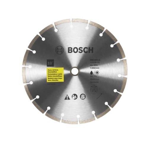 Bosch 10-in Standard Diamond Blade, Segmented Rim, Rough Cut