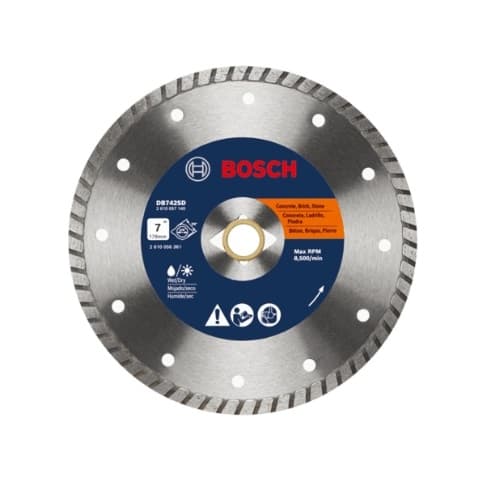 Bosch 7-in Standard Diamond Blade, Turbo Rim, Smooth Cut