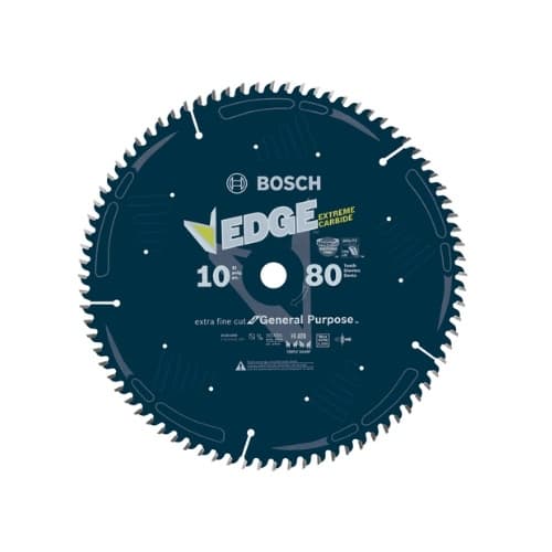 10-in Edge Circular Saw Blade, Extra Fine Finish, 80 Tooth
