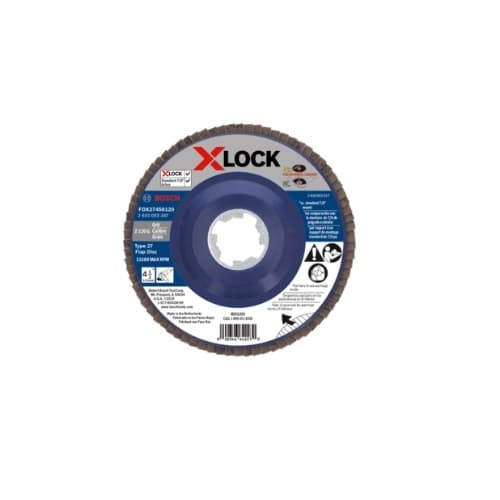 4-1/2-in X-LOCK Flap Disc, Type 27, 120 Grit