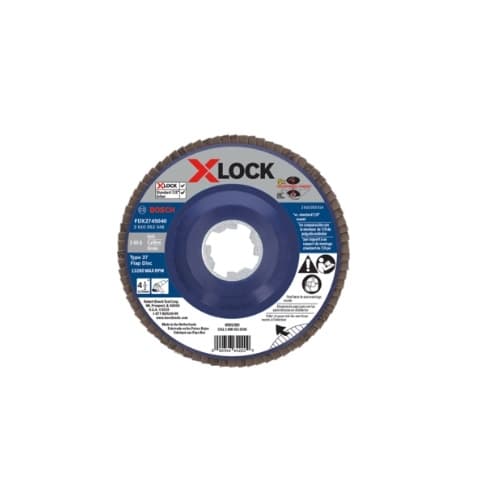 4-1/2-in X-LOCK Flap Disc, Type 27, 40 Grit