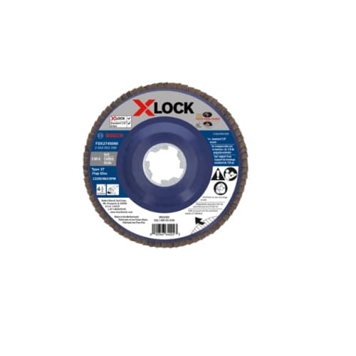 4-1/2-in X-LOCK Flap Disc, Type 27, 80 Grit
