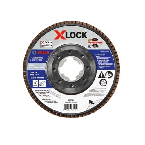 5-in X-LOCK Flap Disc, Type 29, 40 Grit