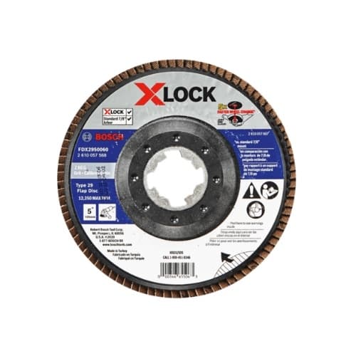 Bosch 5-in X-LOCK Flap Disc, Type 29, 60 Grit